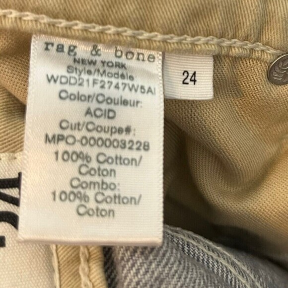 Rag & Bone Maya High-Rise Slim Ankle Acid Jeans Raw Frayed Hem Women’s Size 24 - Picture 10 of 14